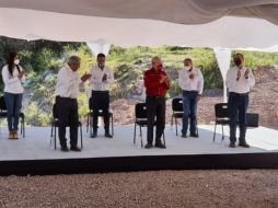 AMLO estuvo acompañado por el gobernador Antonio Echavarría y el titular de la SCT, Jorge Arganis. TWITTER/@SCT_mx