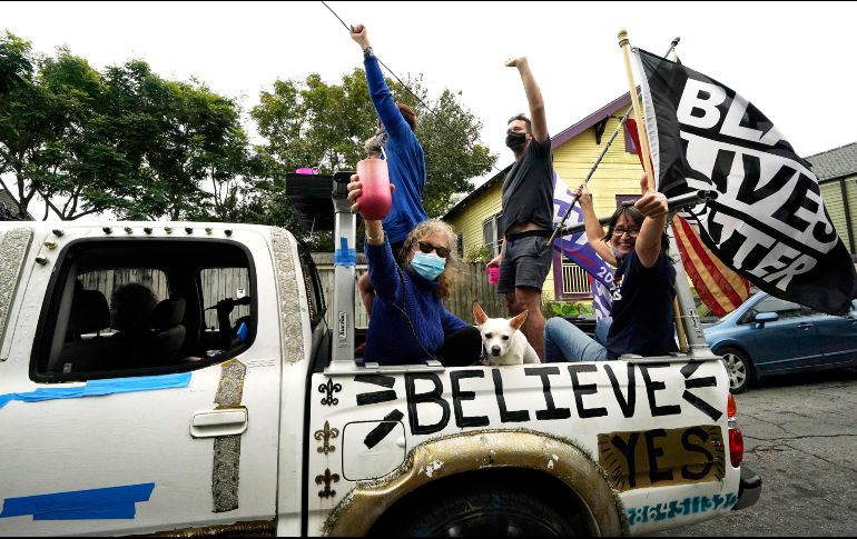 Con letreros, el lema #BlackLivesMatter en Nueva Orleans, Louisiana. AP / G. Herbert
