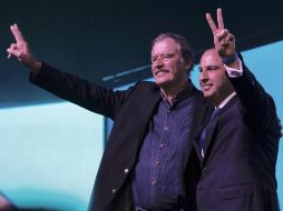 Tanto Fox (i) como Marko Cortés (d) le desearon lo mejor al demócrata. NTX/ARCHIVO