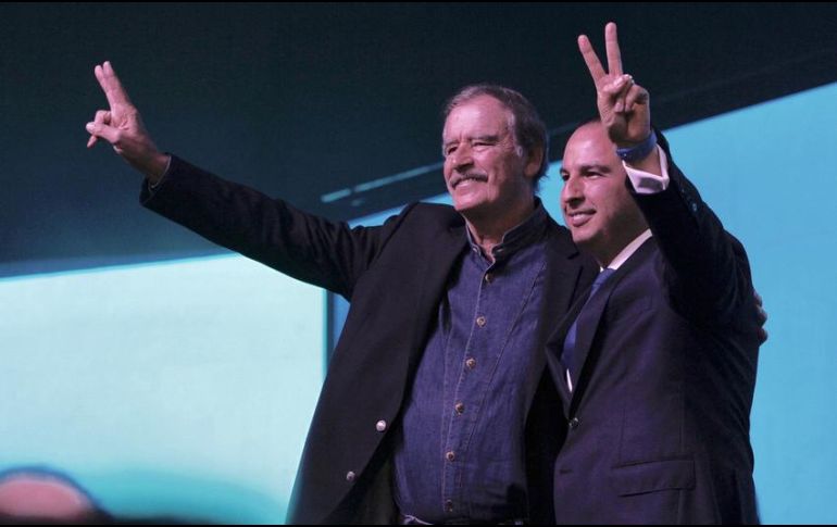 Tanto Fox (i) como Marko Cortés (d) le desearon lo mejor al demócrata. NTX/ARCHIVO