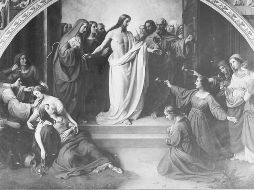 «Llegó el esposo, y las que estaban listas entraron con él al banquete de bodas y se cerró la puerta». WIKIPEDIA/«Parábola de las diez vírgenes», W. Von Schadow