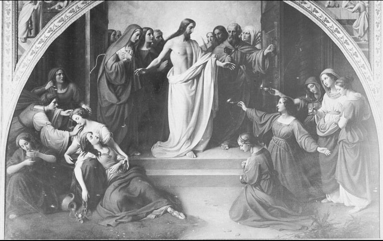 «Llegó el esposo, y las que estaban listas entraron con él al banquete de bodas y se cerró la puerta». WIKIPEDIA/«Parábola de las diez vírgenes», W. Von Schadow