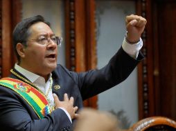 Luis Arce tras ser juramentado como presidente en el Congreso. AFP/Agencia Boliviana de Información