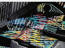 “Poema”. Una de las piezas que conforman  el proyecto “Tipografías”, donde Roberto Rébora interviene con el trazo y el color fotografías en blanco y negro. CORTESÍA