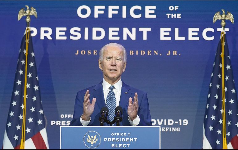 PRESIDENTE ELECTO. Joe Biden comienza a mostrar sus proyectos de Gobierno. AP