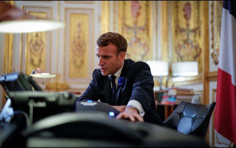 La plática entre Macron y Biden fue breve, de unos 10 minutos. TWITTER/@EmmanuelMacron