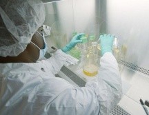 Un operador manipula nutrientes del anticuerpo durante el proceso de producción. LILLY