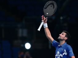 “NOLE”. Aunque no había público, saludó a las tribunas para la gente que siguió el juego por televisión. AFP