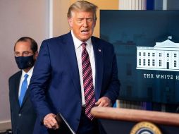 El presidente de EU, Donald J. Trump, participa en una rueda de prensa en la Casa Blanca este 20 de noviembre de 2020. EFE/J. Lo Scalzo