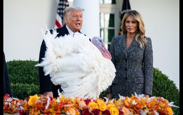 Durante la ceremonia, Trump se aproximó al animal 