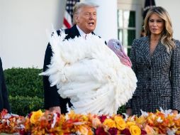 Durante la ceremonia, Trump se aproximó al animal 