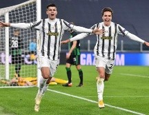 Álvaro Morata celebra su anotación durante los últimos minutos del encuentro. EFE/A. Di Marco