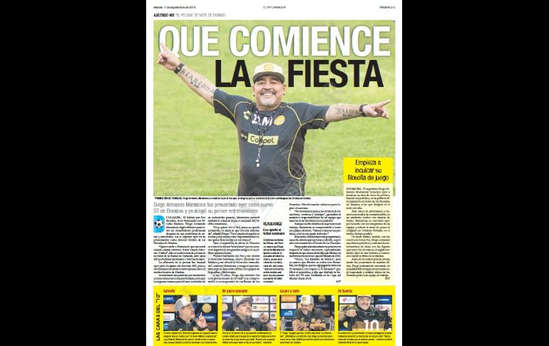 El 10 de septiembre de 2018 el argentino asumió como entrenador del club Dorados de Sinaloa de la segunda división de México. Dejó el cargo en junio de 2019 por problemas de salud.