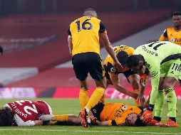 El incidente entre Jiménez y Luiz ocurrió a los cinco minutos del encuentro. AFP / J. Walton