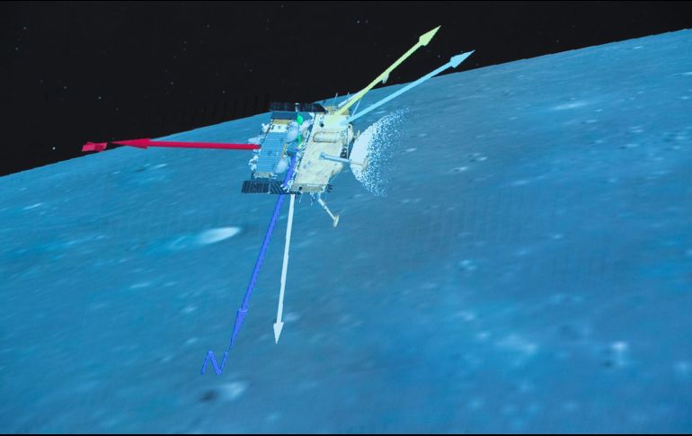 La sonda Chang'e-5 entró en la órbita de la Luna el sábado tras 112 horas de viaje desde la Tierra. XINHUA / J. Liwang
