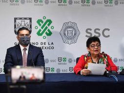 El secretario de Seguridad Ciudadana, Omar García Harfuch, y la fiscal Ernestina Godoy informan los avances en el caso. SUN/A. Martínez