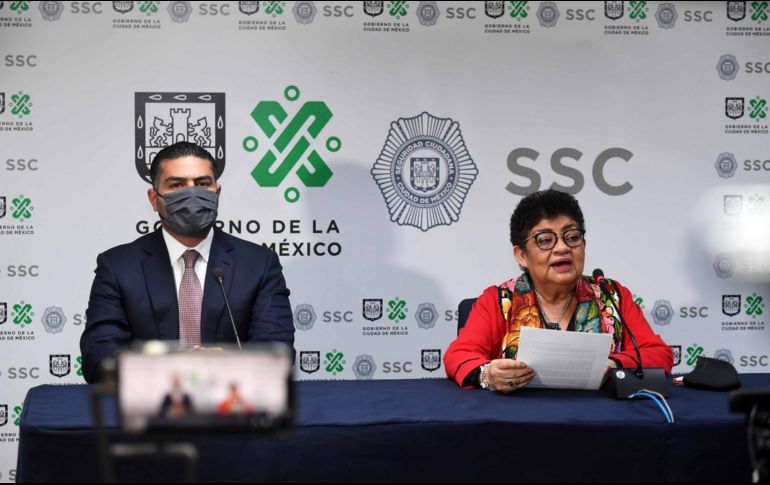 El secretario de Seguridad Ciudadana, Omar García Harfuch, y la fiscal Ernestina Godoy informan los avances en el caso. SUN/A. Martínez