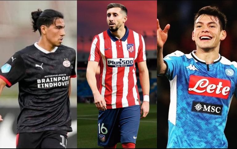 En la imagen Erick Gutiérrez, Héctor Herrera y Hirving Lozano. ESPECIAL