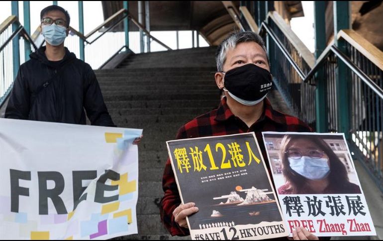 Zhang, una exabogada detenida desde mayo, fue condenada el lunes a cuatro años de prisión por informar en Internet sobre el COVID-19. EFE/M. Candela