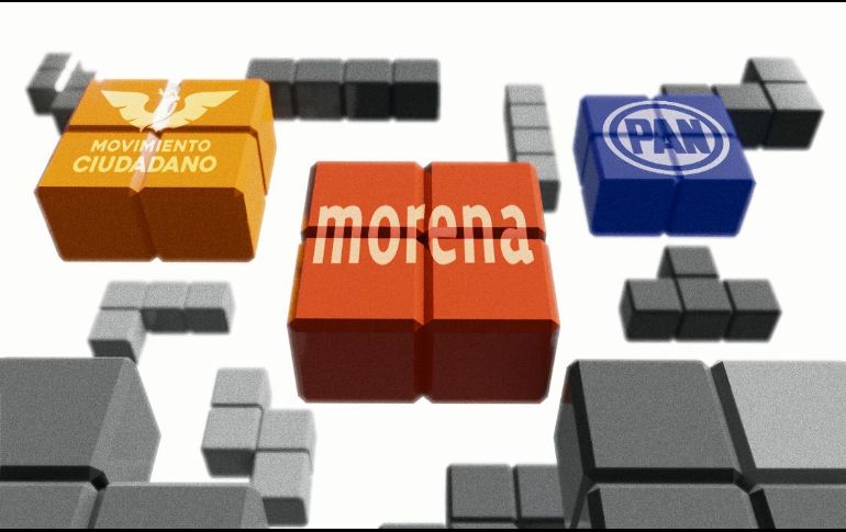 Morena y MC son los únicos que superan el 20% de intención de voto, pero también PAN y PRI están rozando los dos dígitos y el resto pueden rascar algunos. EL INFORMADOR/E. Victoria