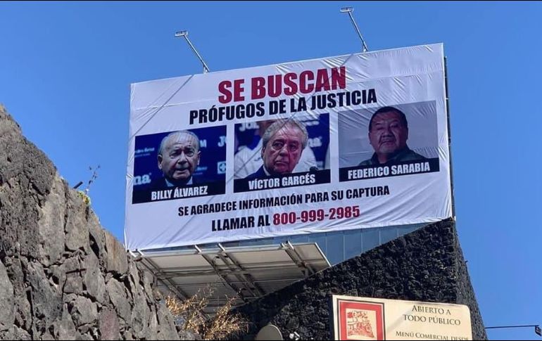 de la ciudadanía para localizar a exdirectivos de La Cruz Azul acusados de saquear el patrimonio de los socios. TWITTER