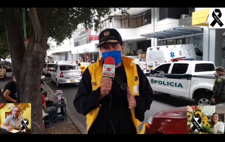 Carlos Adolfo Méndez daba parte en vivo del fallecimiento de una enfermera, quien era su esposa. FACEBOOK/Noticias Cúcuta 75