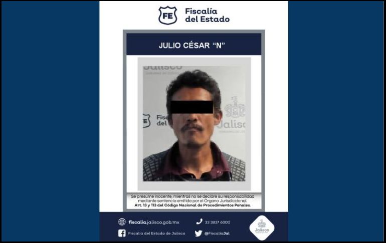 El detenido es procesado por el delito de robo calificado. ESPECIAL/ Fiscalía de Jalisco