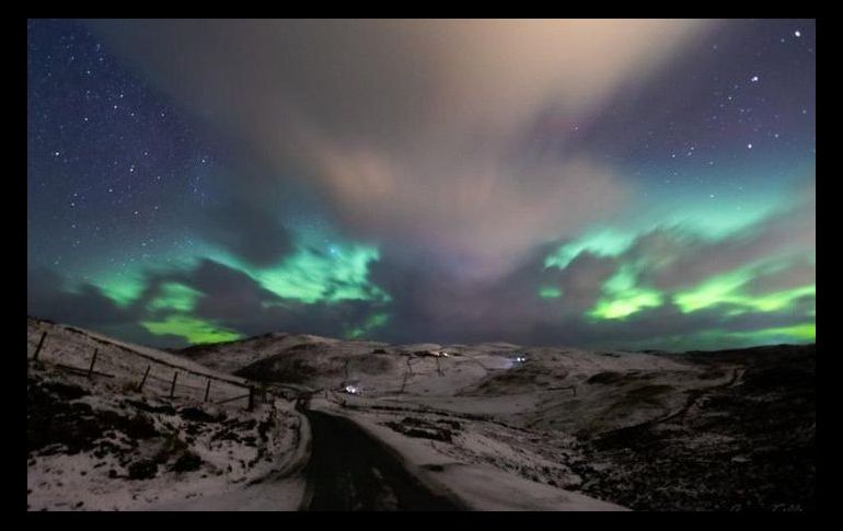 Otra imagen de la aurora desde Brae, en Shetland. SIMMER DIM/BBC WEATHER WATCHERS