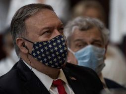 El secretario de Estado Mike Pompeo, preside un evento público en Washington. EFE/ARCHIVO