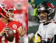 ESTELARES. Patrick Mahomes y Tom Brady se verán las caras en el Super Bowl LV. AFP