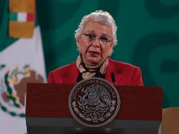 Sánchez Cordera está reemplanzando a AMLO en las mañaneras, luego de que éste diera positivo a la prueba de COVID-19. SUN / B. Fregoso