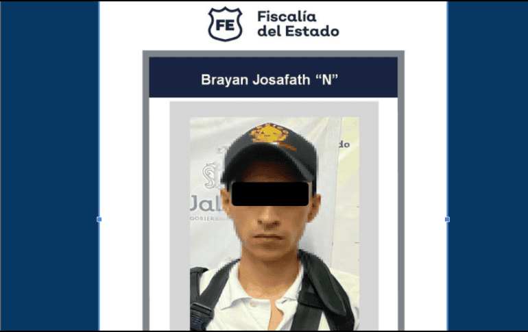 Tras su aprehensión, Brayan Josafath “N” fue remitido a la Fiscalía General de la República (FGR). ESPECIAL / Fiscalía de Jalisco