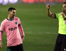 Leo Messi durante el encuentro correspondiente a los octavos de final de la Copa del Rey frente al Rayo Vallecano en el estadio de Vallecas. EFE/K. Huesca