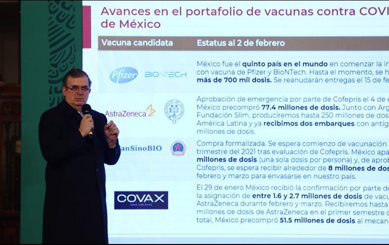 En Palacio Nacional, Ebrard Casaubón destaca que todo el gabinete federal está volcado a ayudar al sector salud para ayudar en este tema. SUN / D. Sánchez