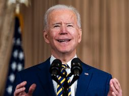 El presidente Joe Biden hizo el anuncio sobre refugiados en un discurso sobre política exterior en el Departamento de Estado, en Washington, DC. EFE/EPA/J. Lo Scalzo