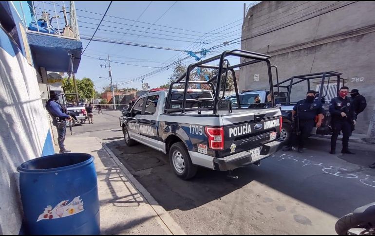 La policía municipal reporta que encontró una gran cantidad de casquillos en el lugar de los hechos. ESPECIAL/ Policía de Tlaquepaque