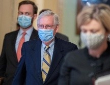 McConnell justificó su voto en favor de la absolución de Trump, pues consideró que el Senado no tiene competencia para juzgar a un expresidente. EFE/S. Thew
