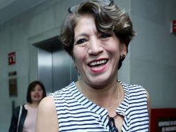 Delfina Gómez dijo sentirse orgullosa que el Presidente López Obrador pensara en ella para el cargo en la SEP. SUN/ARCHIVO