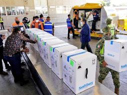 Este martes, México recibió más de 491 mil vacunas de Pfizer-BioNTech. EFE/Presidencia de México