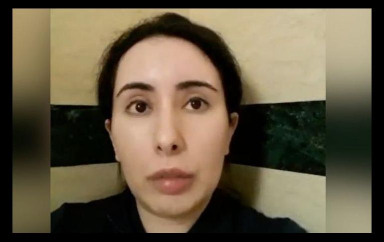 Una captura de uno de los reveladores mensajes en video que la princesa Latifa mandó en secreto, obtenidos por BBC Panorama. Fuente de la imagen. Princesa Latifa