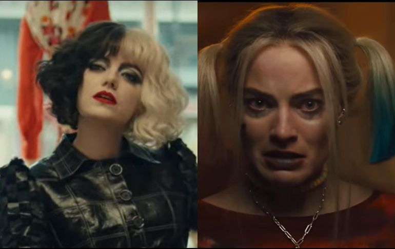 Emma Stone interpreta a “Cruella” (izq.), mientras que Margot Robbie dio vida a “Harley Quinn” (der.) ESPECIAL / Warner Bros y Disney
