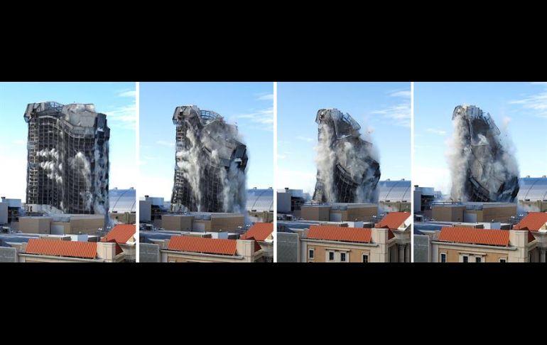 El derrumbe de la estructura se consumó en menos de 20 segundos. EFE/P. Foley