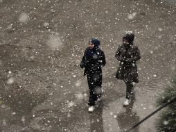 Debido al clima extremo, la Universidad de Damasco suspendió los exámenes de medio curso en todos sus campus. EFE/Y. Badawi