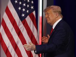 Trump dio hoy un discurso en en Orlando, Florida, en su primera intervención pública desde que dejó la Casa Blanca el 20 de enero. AFP/J. Raedle