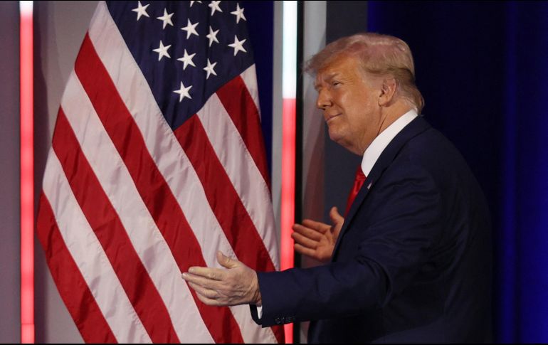 Trump dio hoy un discurso en en Orlando, Florida, en su primera intervención pública desde que dejó la Casa Blanca el 20 de enero. AFP/J. Raedle