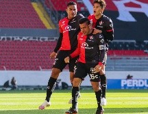 El remate de Rocha concretó así el 1-0 en favor de Atlas en el Estadio Jalisco. Imago7/ F. Meza