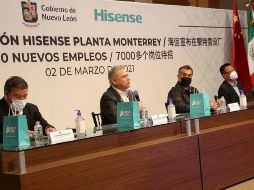 El gobernador de Nuevo León, Jaime Rodríguez Calderón, destacó las ventajas de mantener una relación con la multinacional china. ESPECIAL/ Gobierno de Nuevo León