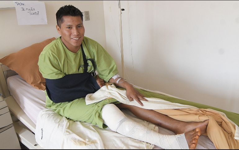 Erwin Tumiri se recupera hoy de los golpes que sufrió en el accidente, en una clínica de Sacaba, Bolivia. EFE/J. Abrego