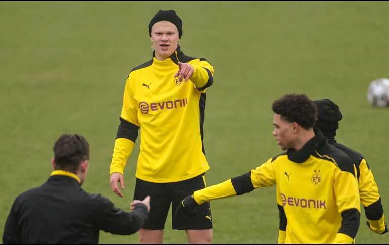 La gran amenaza del Dortmund es el prodigio noruego Erling Haaland, actual máximo goleador de la Champions con ocho tantos. EFE / F. Vogel