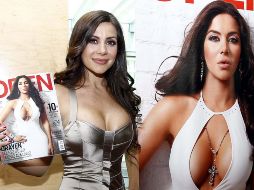 Con el vestido blanco que le dio fama y tras el debate, la edecán posó en revistas como 